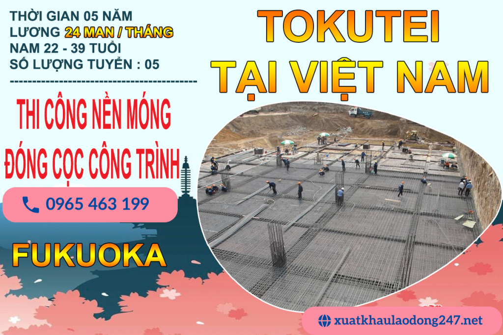 Tokutei Thi công nền móng Fukuoka